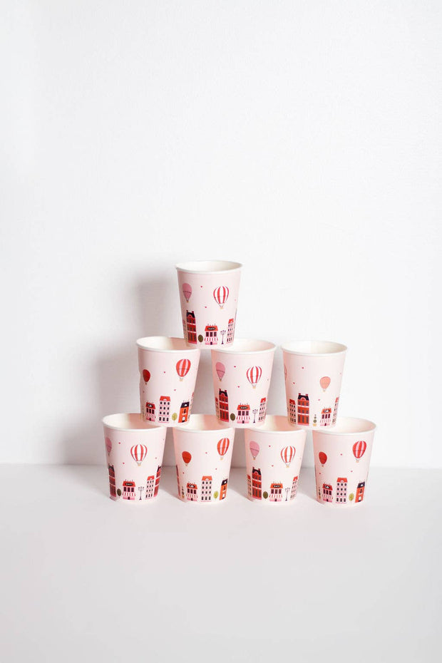 Paris Valentine's Day Paper Cups