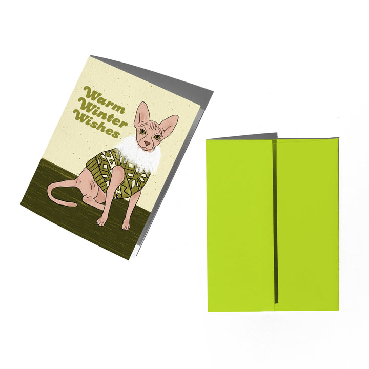 Holiday Sweater Cat Card: Single card