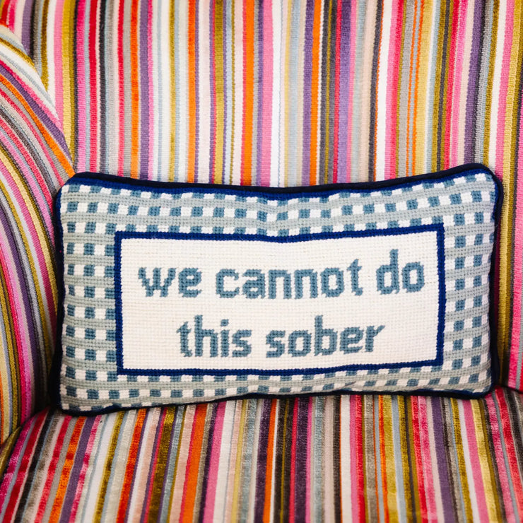 Sober Needlepoint Pillow