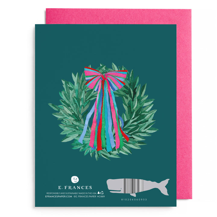 Colorful Bow Wreath Boxed Card Set, Set of 6