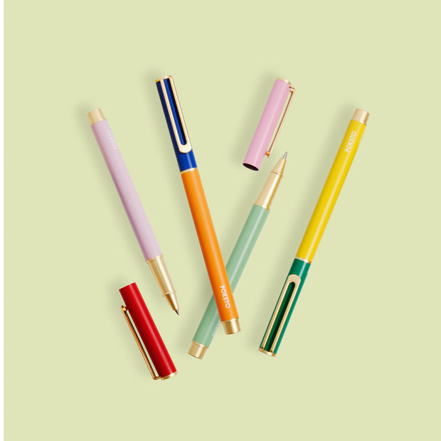 Colorblock Cap Pen: Set of 4