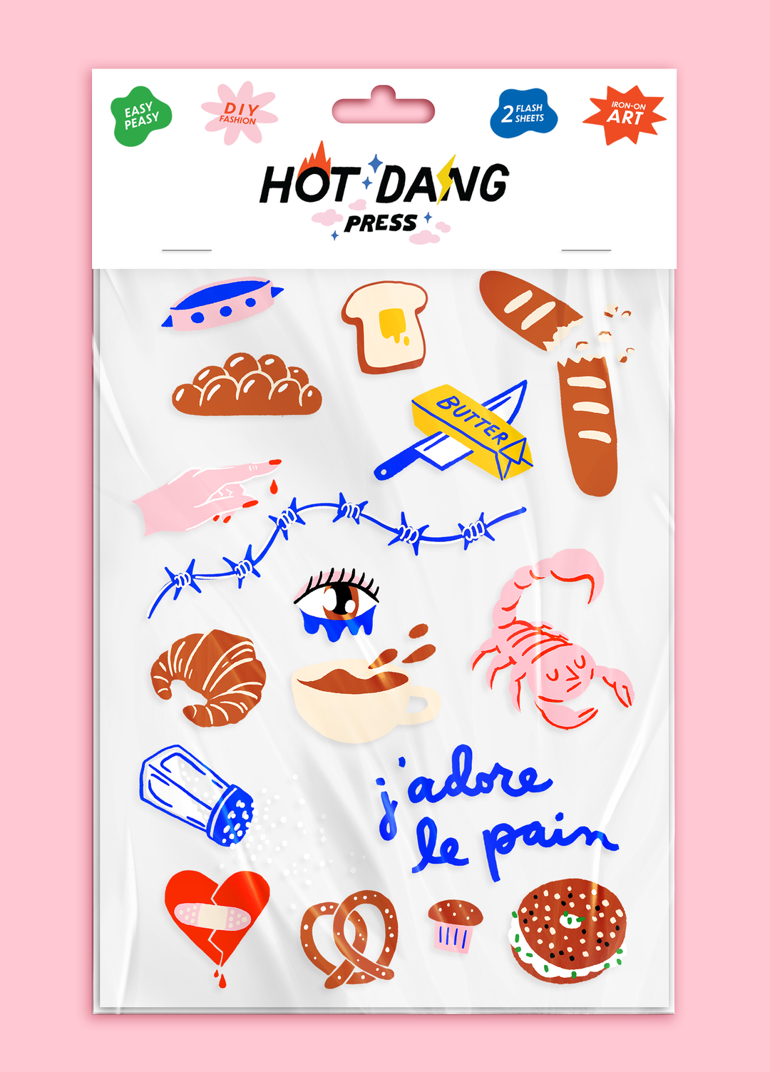 J'Adore Le Pain Iron On Sheet Set