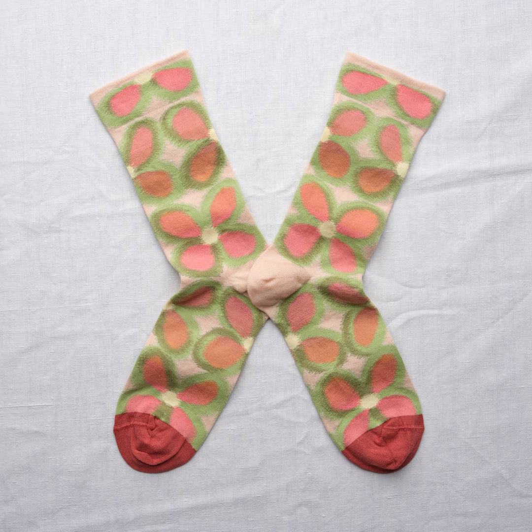Sock Flower Pink Button