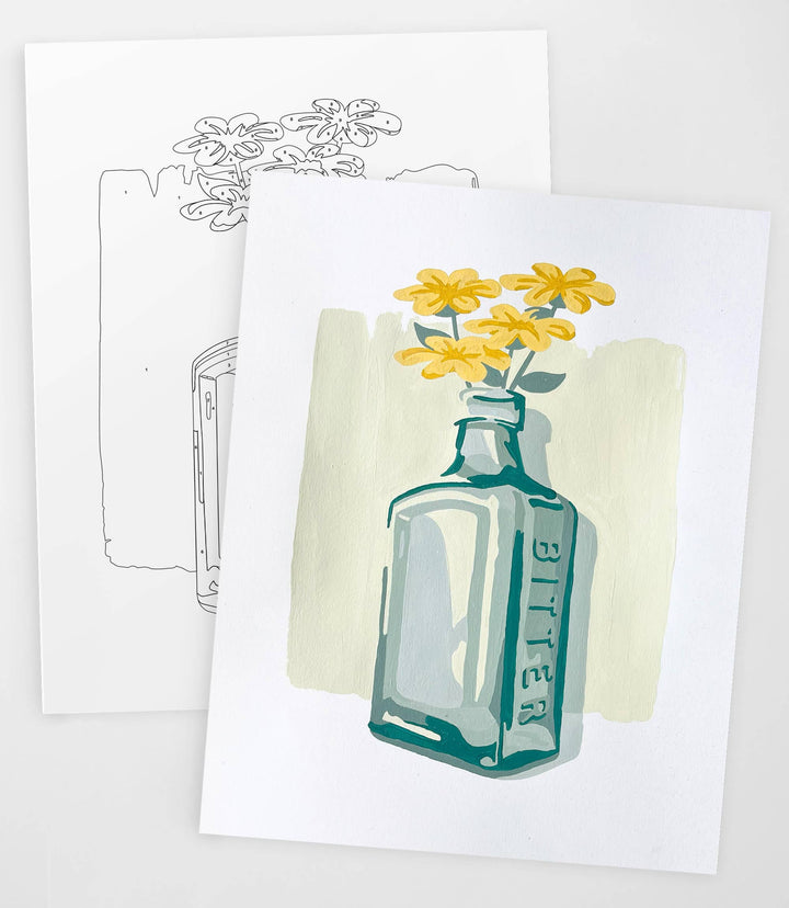 Bottle Study | Modern Paint By Numbers Kit