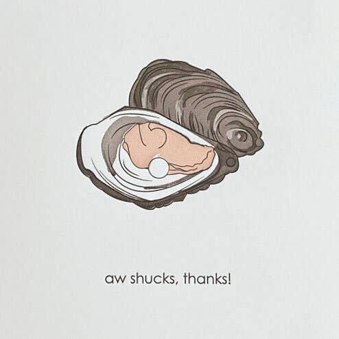 Aww Shucks - Letterpress Funny Thank You Card