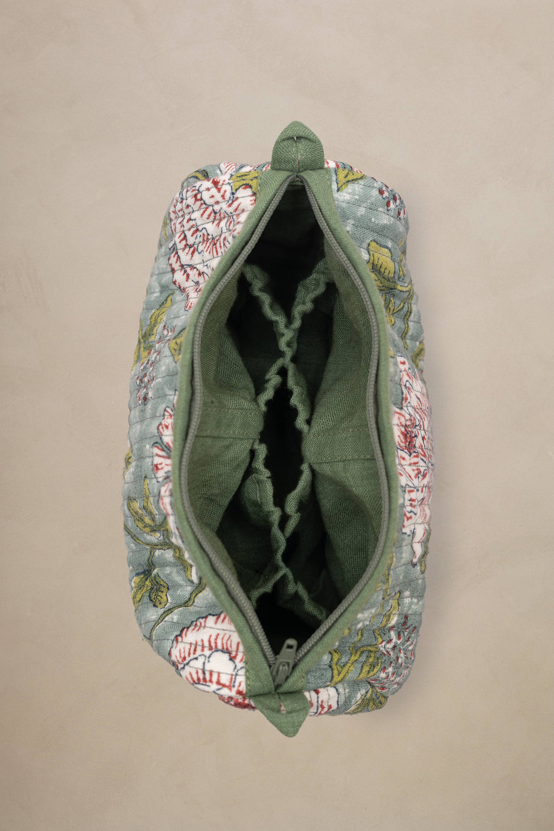 Linen Verdant Quilted Pouch