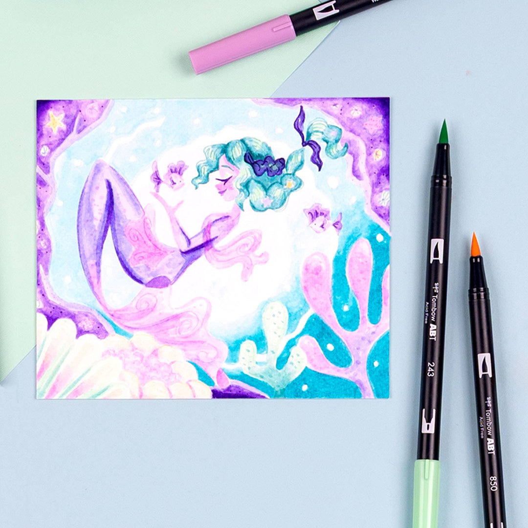 Dual Brush Pen Art Markers, Mermaids 10-Pack