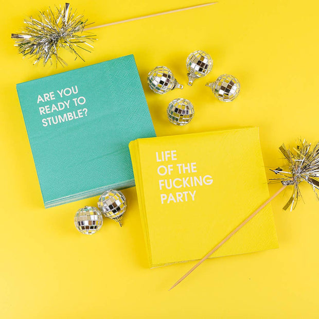 Are You Ready To Stumble - Teal Cocktail Napkins