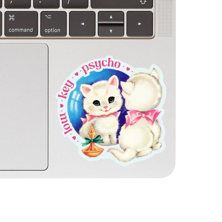 Psycho Kitty Cat Funny Retro High Quality Vinyl Sticker