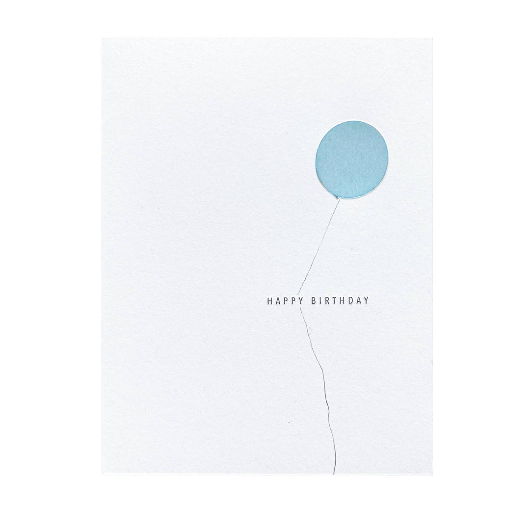 Blue Balloon Happy Birthday Card