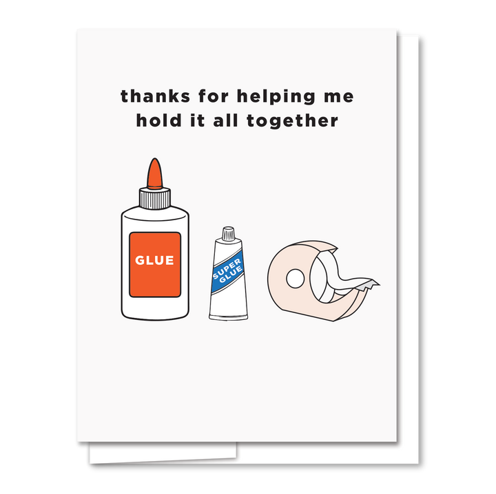 Glue - Letterpress Funny Thank You Card