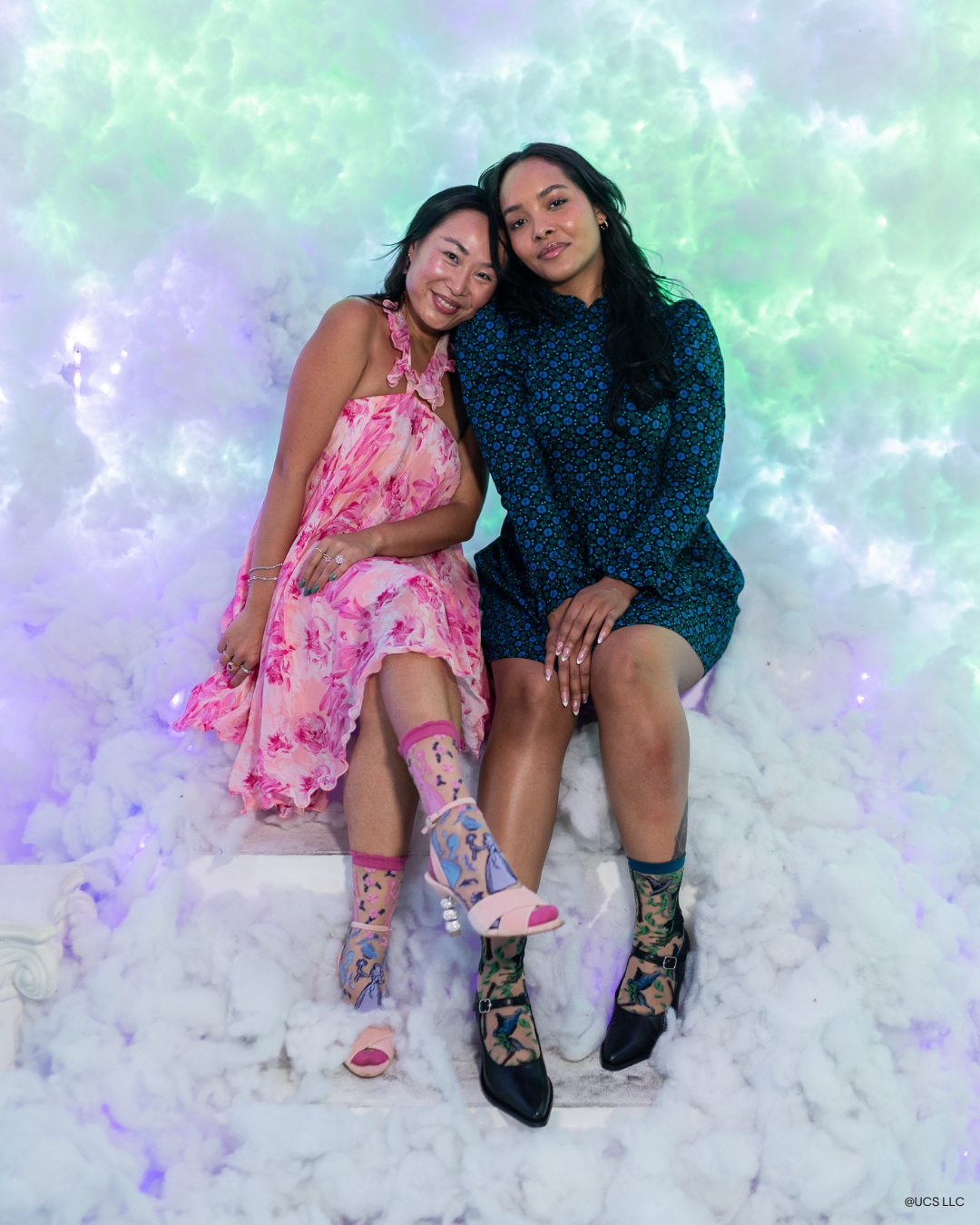 Wicked Glinda Silhouette Ruffle Sheer Crew Sock