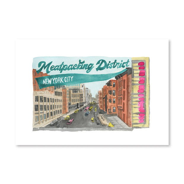 Meatpacking NYC Matchbook: 5" x 7" PRINT ONLY
