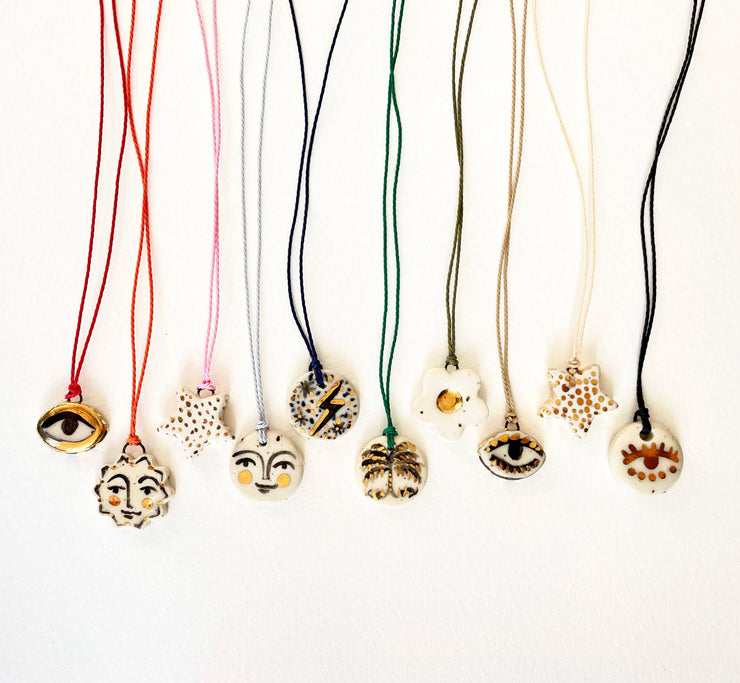 Charm Necklace: Red / Not so evil eye