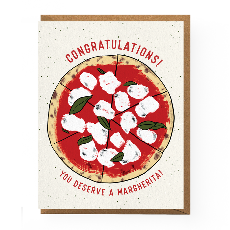 Margherita Pizza Congratulations Card