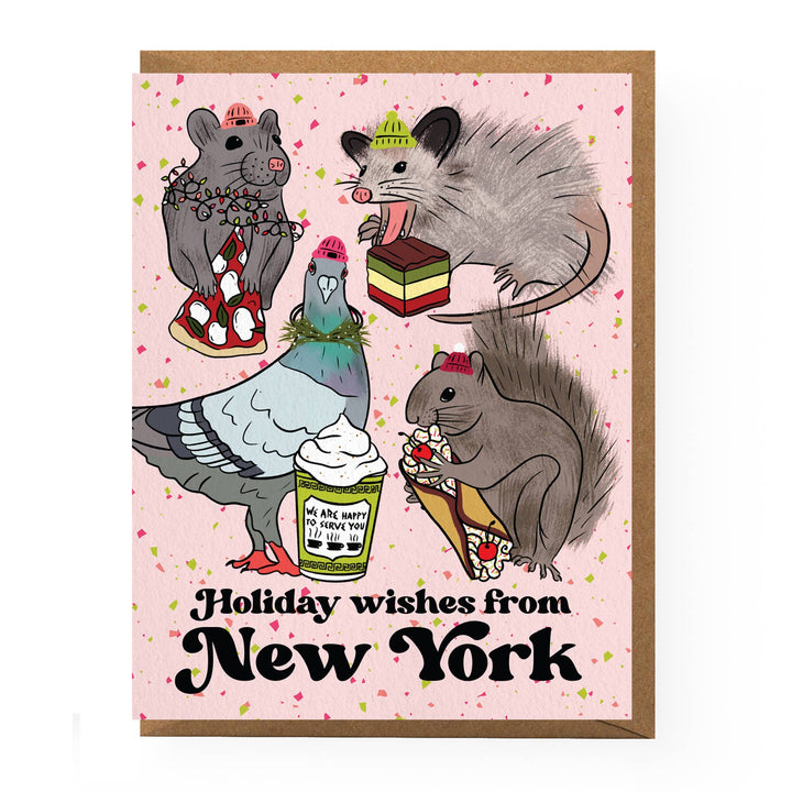 NYC Animal Holiday Card: Single card