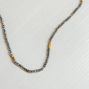 Mystic Labradorite with Gold Beads Necklace