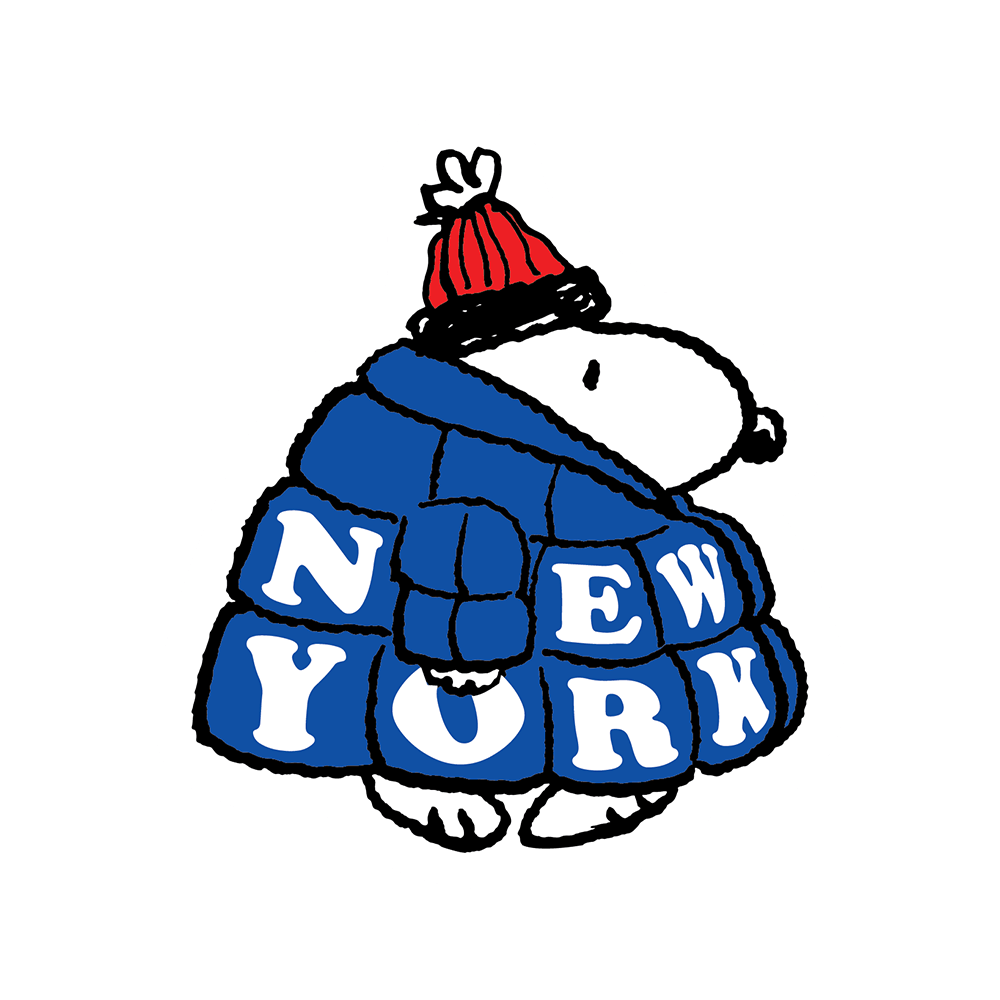 Snoopy NY Puffer Coat (Holidays) - Die-Cut Sticker