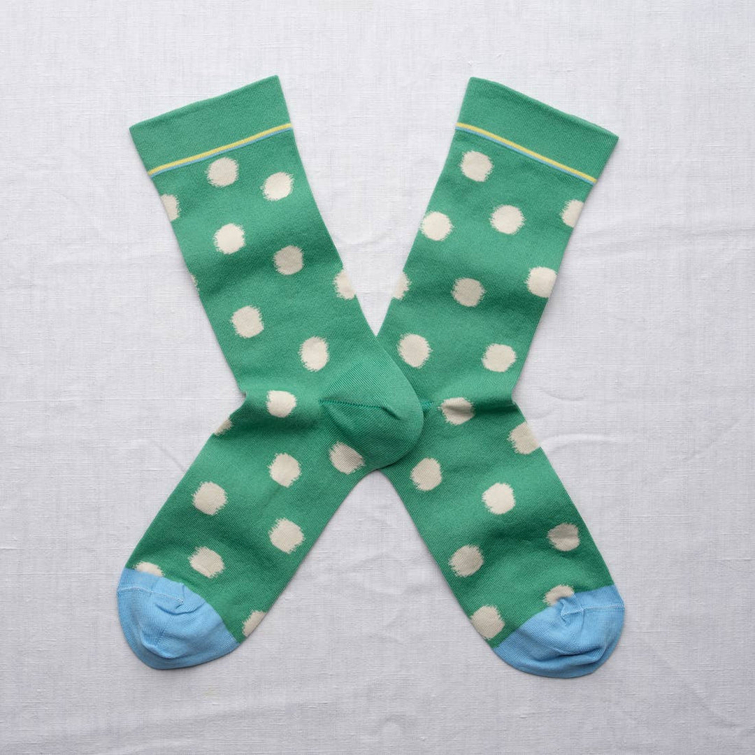 Ming Green Polka Dot Sock