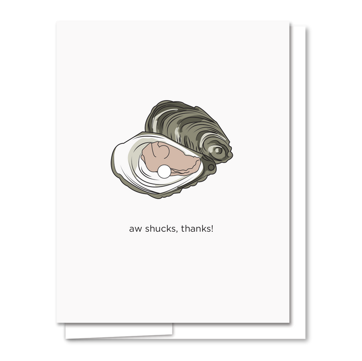 Aww Shucks - Letterpress Funny Thank You Card