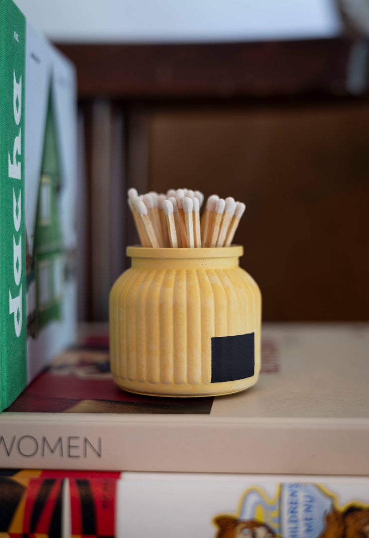 Apothecary Match Holder- Long Matches: Yellow