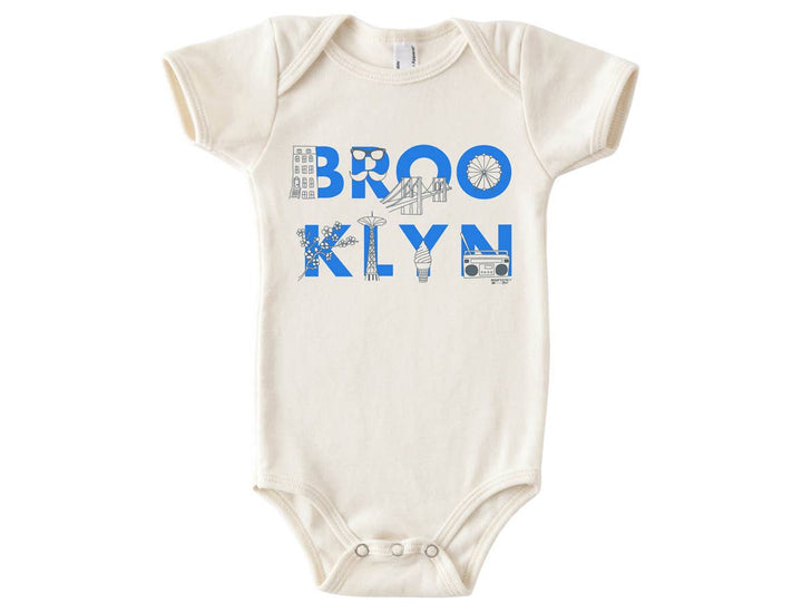 Brooklyn Font Baby One-Piece – 100% Cotton, Made in USA