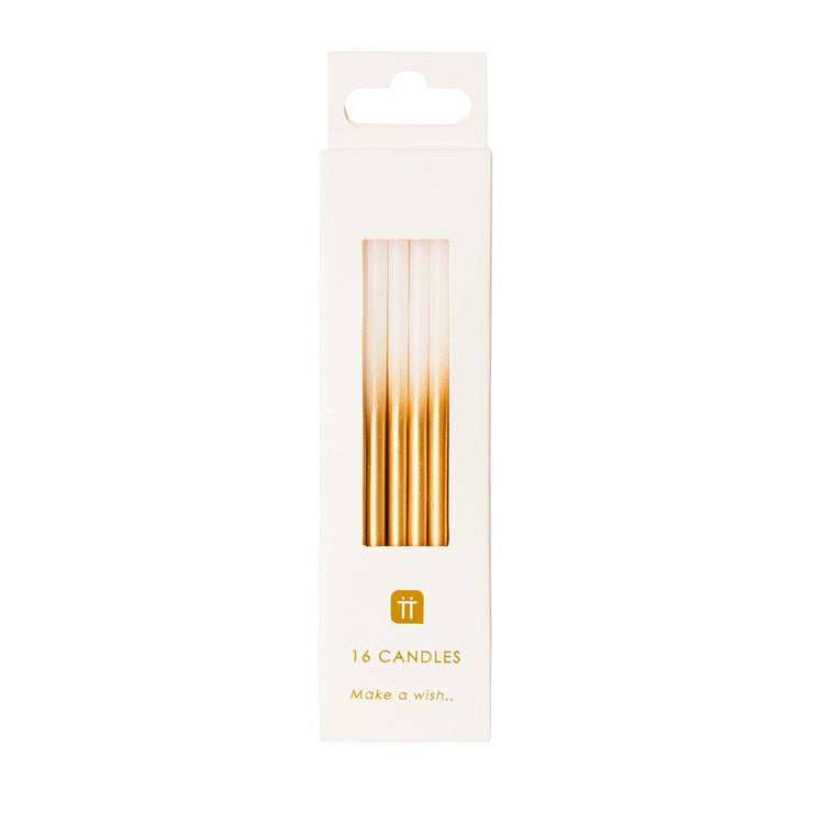 White & Gold Birthday Cake Candles