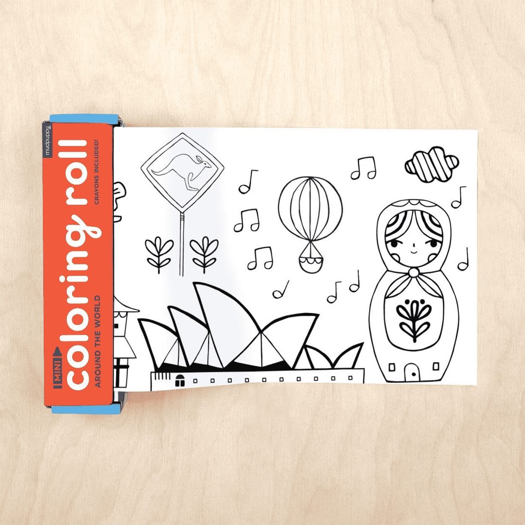 Around the World Mini Coloring Roll