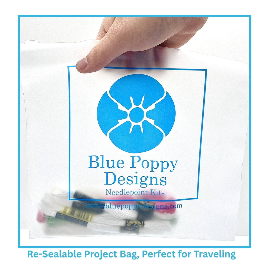 Sunflower Needlepoint Kit (on light blue)