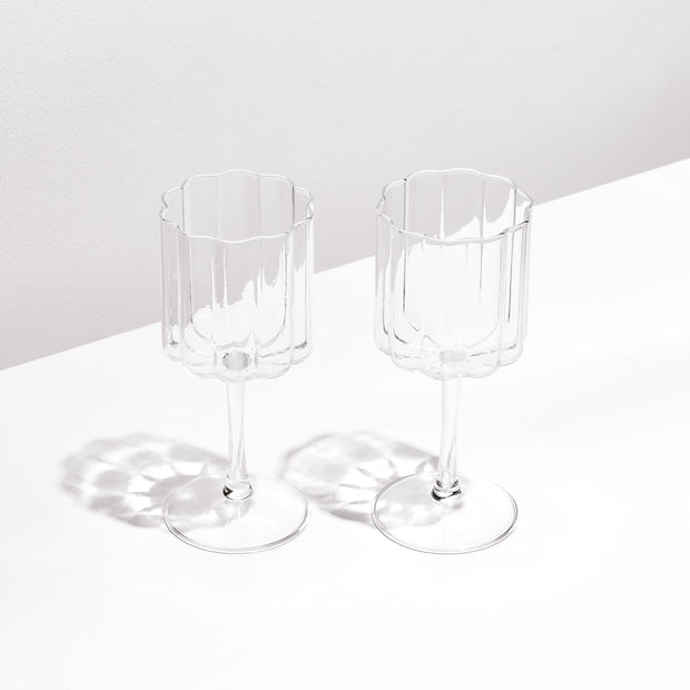 Set of Wave Wine Glasses