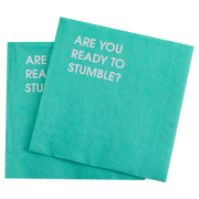 Are You Ready To Stumble - Teal Cocktail Napkins