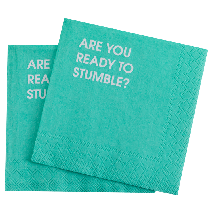 Are You Ready To Stumble - Teal Cocktail Napkins