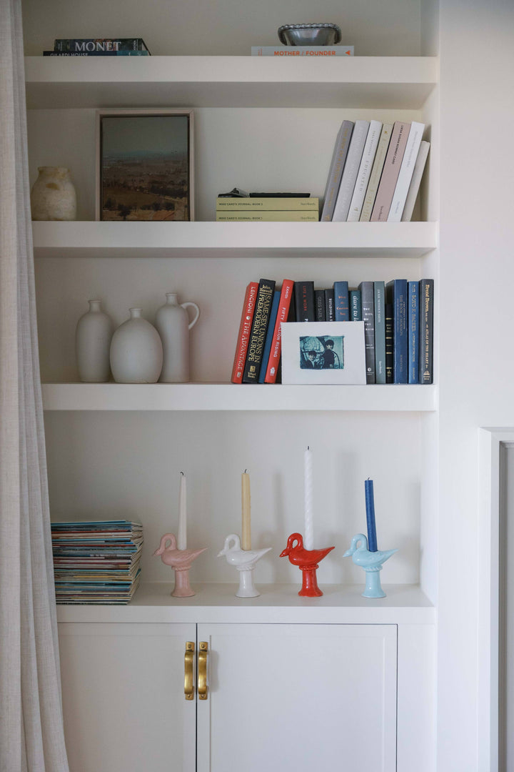 Nordic Swan Candlestick Holder | Blue