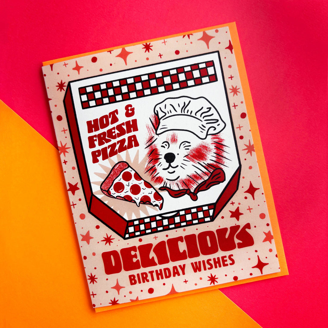Pizza Birthday Card
