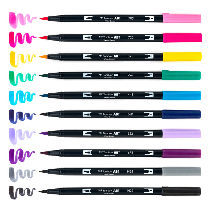 Dual Brush Pen Art Markers: Galaxy 10-Pack
