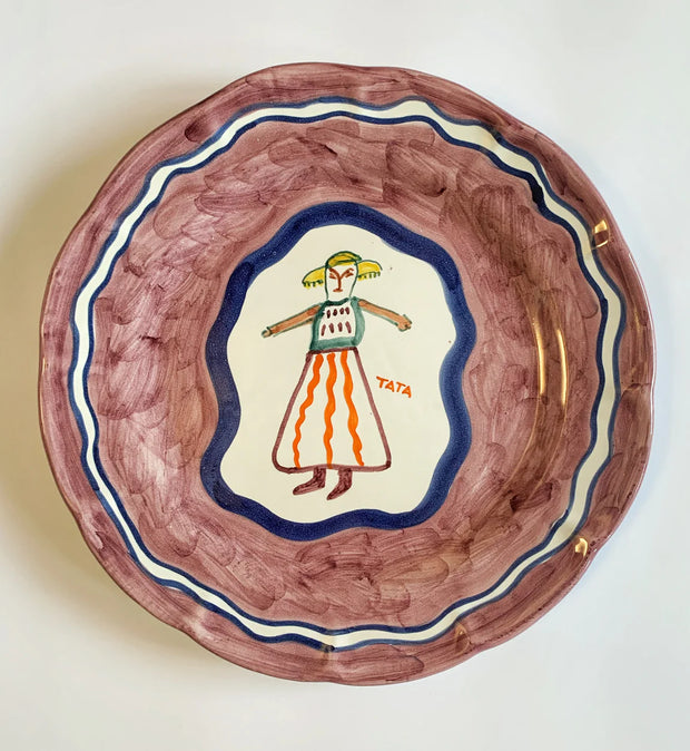 Hand Painted Purple Ceramic Plate