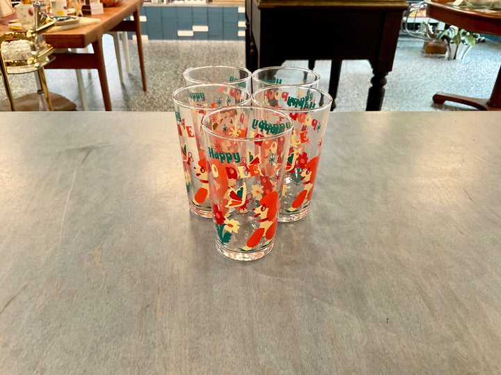 Happy Poodle Glasses (Set of 5)