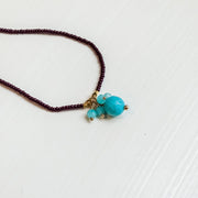 Brown Seed with Turquoise Necklace