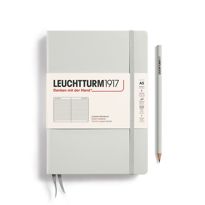 Notebooks - Medium (A5): Ruled / Hardcover / Light Grey