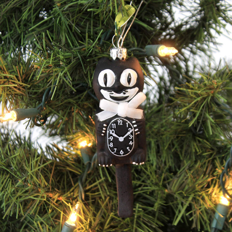 Retro Cat Clock Ornament