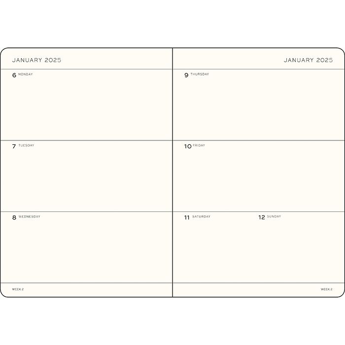 LEUCHTTURM1917 Black 2025 A5 Weekly Planner