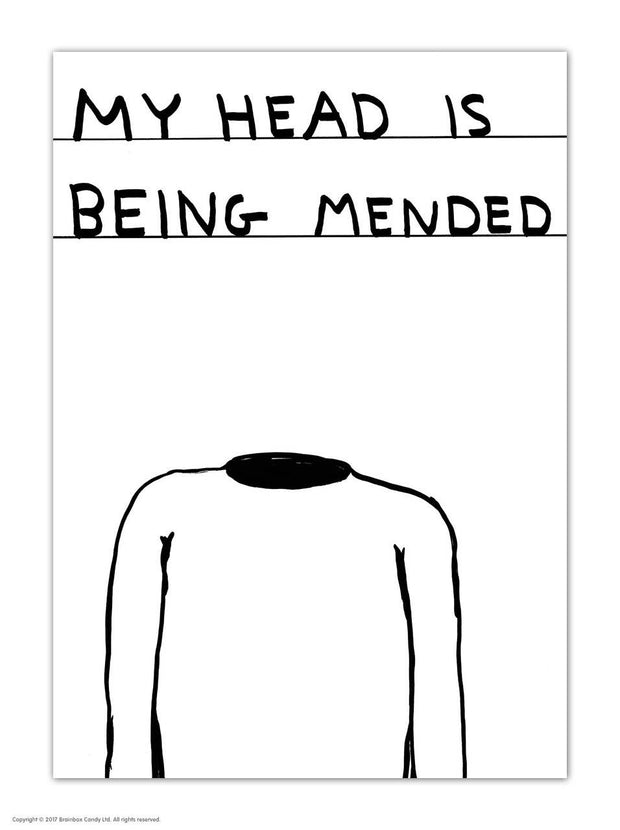 David Shrigley Postcard Head Is Being Mended