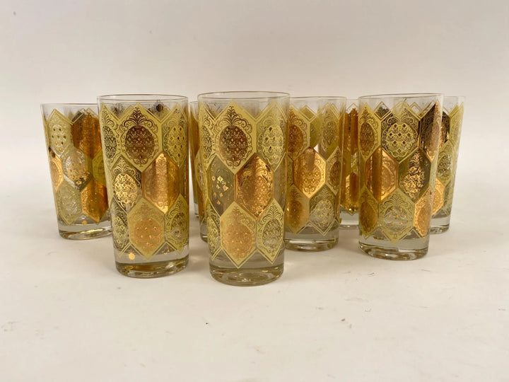 Gilt Pineapple Highball Glasses by Cera, Set of 11
