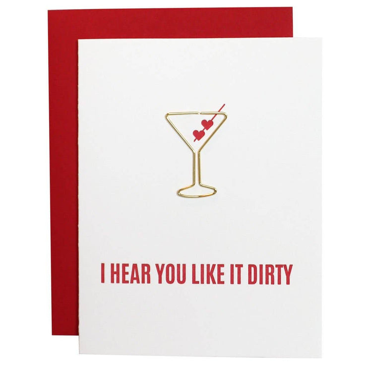 I Hear You Like It Dirty Paper Clip Letterpress Card