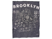 Brooklyn Knit Throw Blankets: Heather/Navy