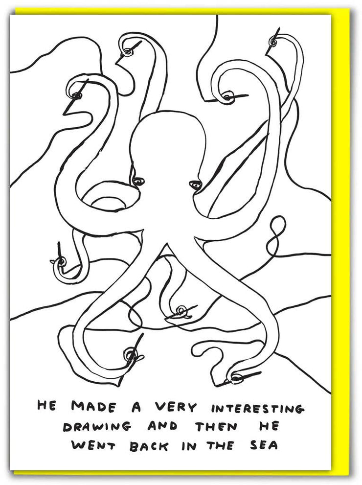 David Shrigley Card Octopus Drawing