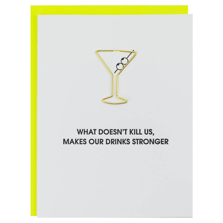 What Doesn't Kill Us Paper Clip Letterpress Card