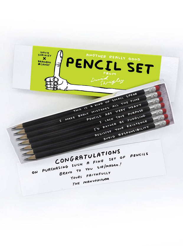 David Shrigley Pencil Box (Set 2) - Pack of 7 Mixed Designs