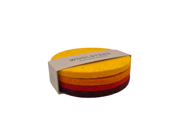 Woolsters - Warm Colors Merino Wool Coasters (4 per set)