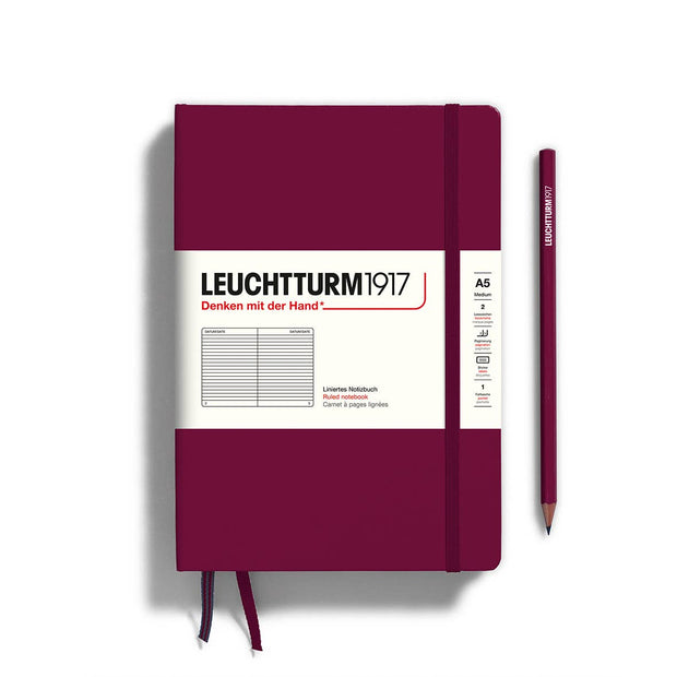 Notebooks - Medium (A5): Ruled / Hardcover / Port red